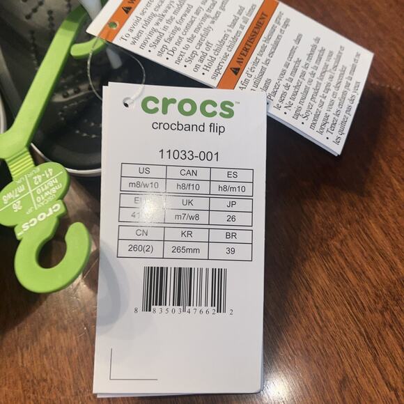 Crocs Men’s Flip Flops Sandals Size 8M/10W Black-White Water Lightweight - Picture 4 of 4